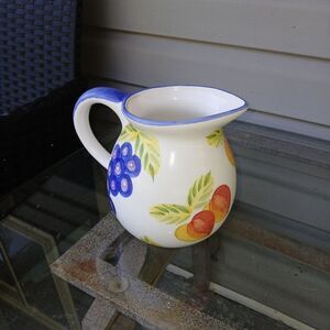 Hand-Painted Floral Ceramic Jug